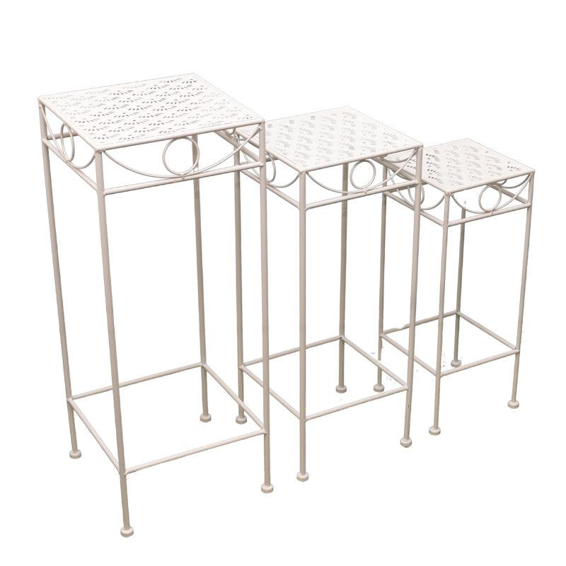 Set 3 Nested Riviera Square Tables / Potplant Stands 70cm, 60cm, 50cm - Image 3