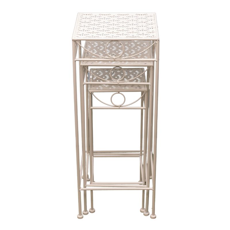 Set 3 Nested Riviera Square Tables / Potplant Stands 70cm, 60cm, 50cm - Image 4