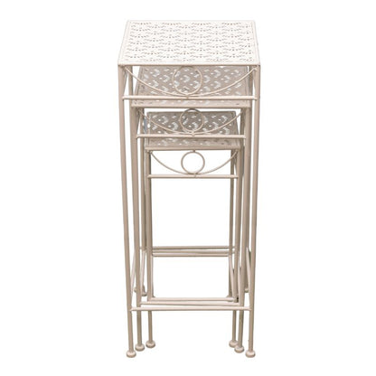 Set 3 Nested Riviera Square Tables / Potplant Stands 70cm, 60cm, 50cm - Image 4