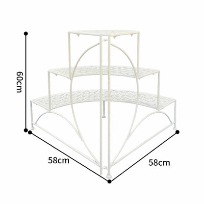 Riviera 3 Tier Round Fronted Corner Potplant Stand 60cm - Image 5