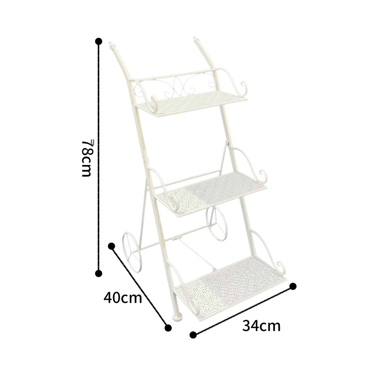 Bordeaux 3 Tier Cart Trolley Plant Stand 78cm - Image 5