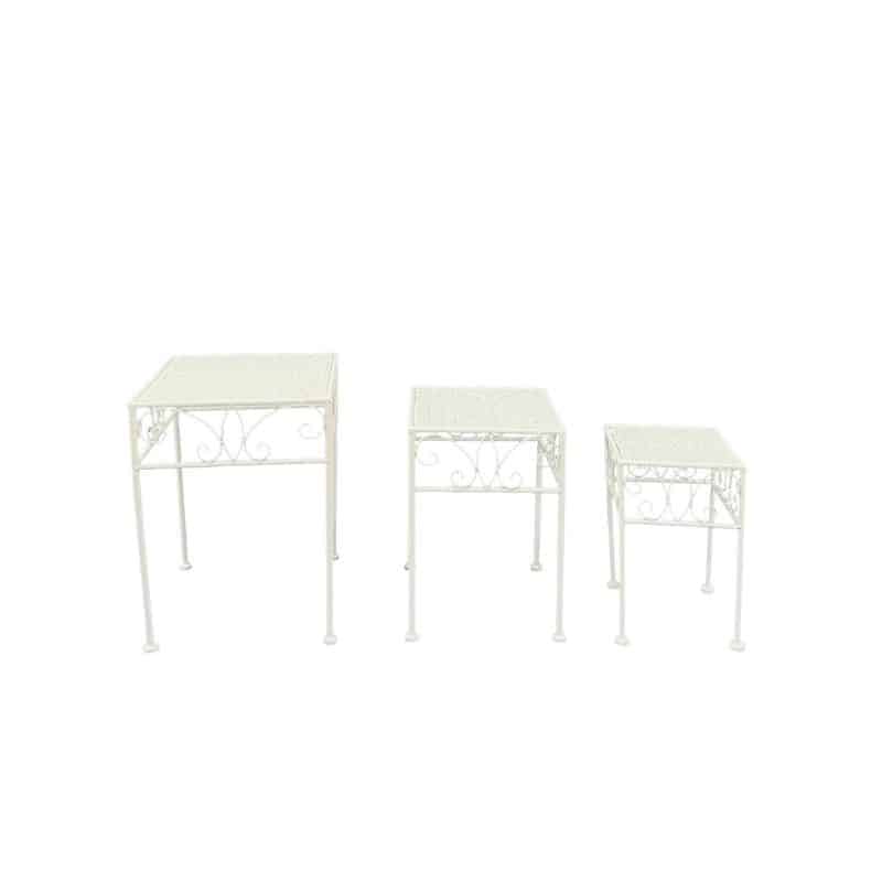 Set 3 Bordeaux Square Tables / Potplant Stands 38cm, 33cm, 28cm - Image 2