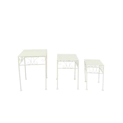 Set 3 Bordeaux Square Tables / Potplant Stands 38cm, 33cm, 28cm - Image 2