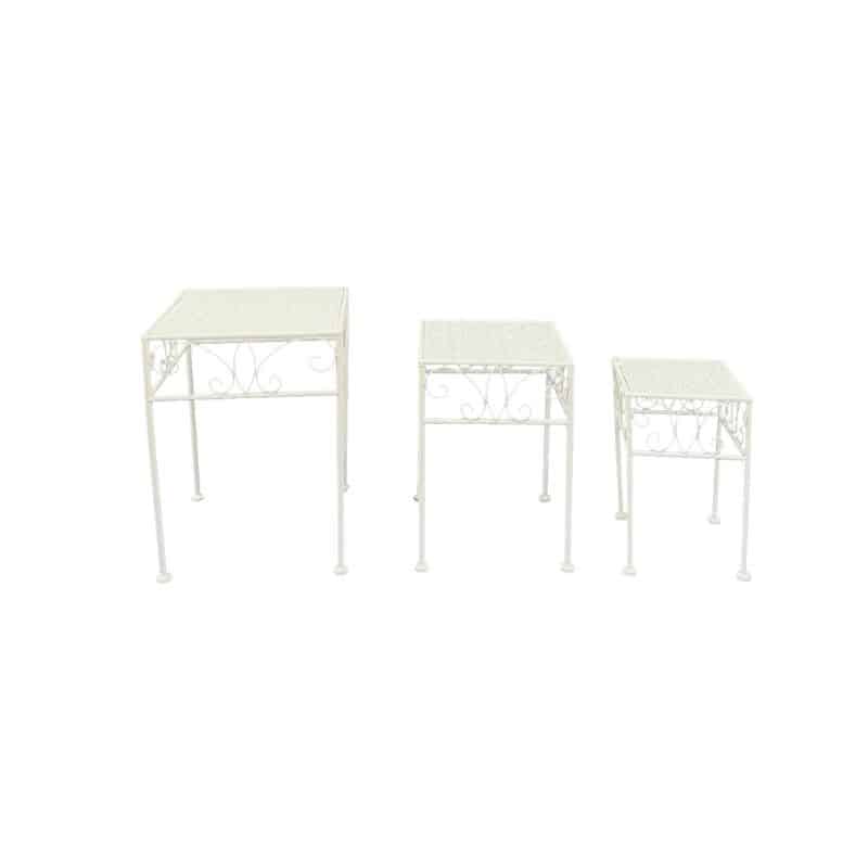 Set 3 Bordeaux Square Tables / Potplant Stands 38cm, 33cm, 28cm - Image 3