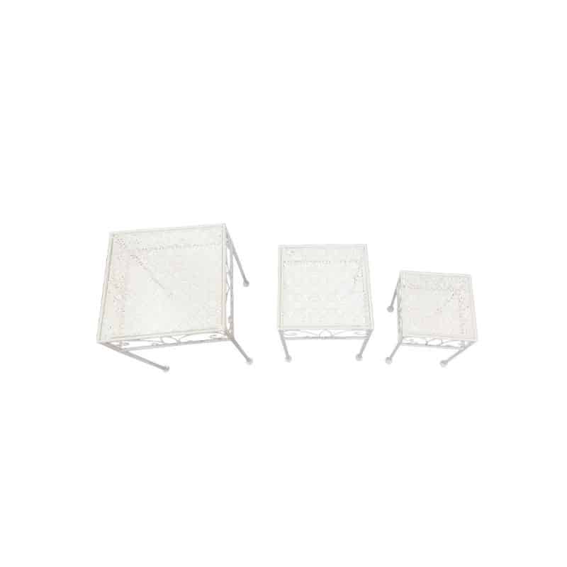 Set 3 Bordeaux Square Tables / Potplant Stands 38cm, 33cm, 28cm - Image 4