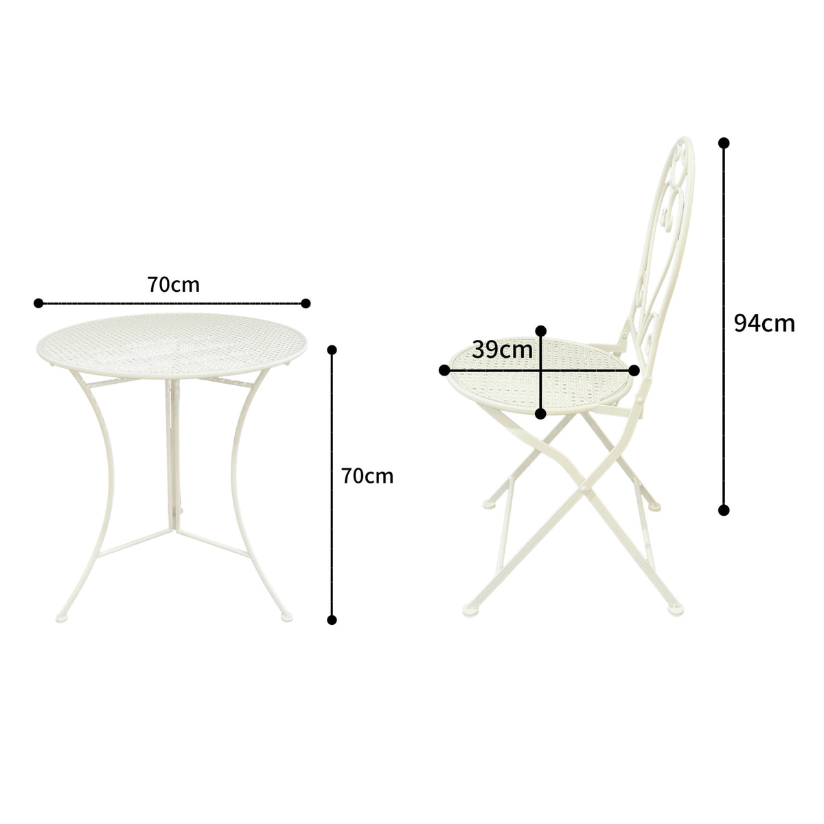 Bordeaux 3pc Setting Round Table + 2 Chairs - Image 4