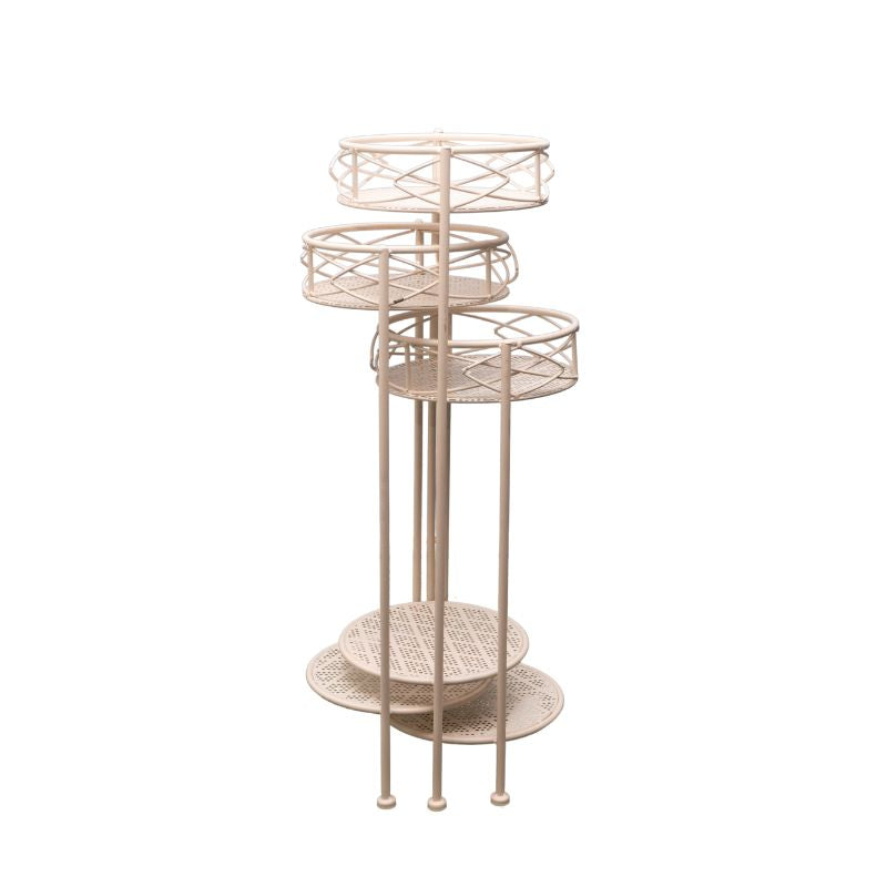 Bordeaux 3 Tier Round Potplant Stand w Bottom Shelf 77cm - Image 4