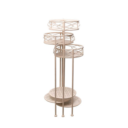 Bordeaux 3 Tier Round Potplant Stand w Bottom Shelf 77cm - Image 4