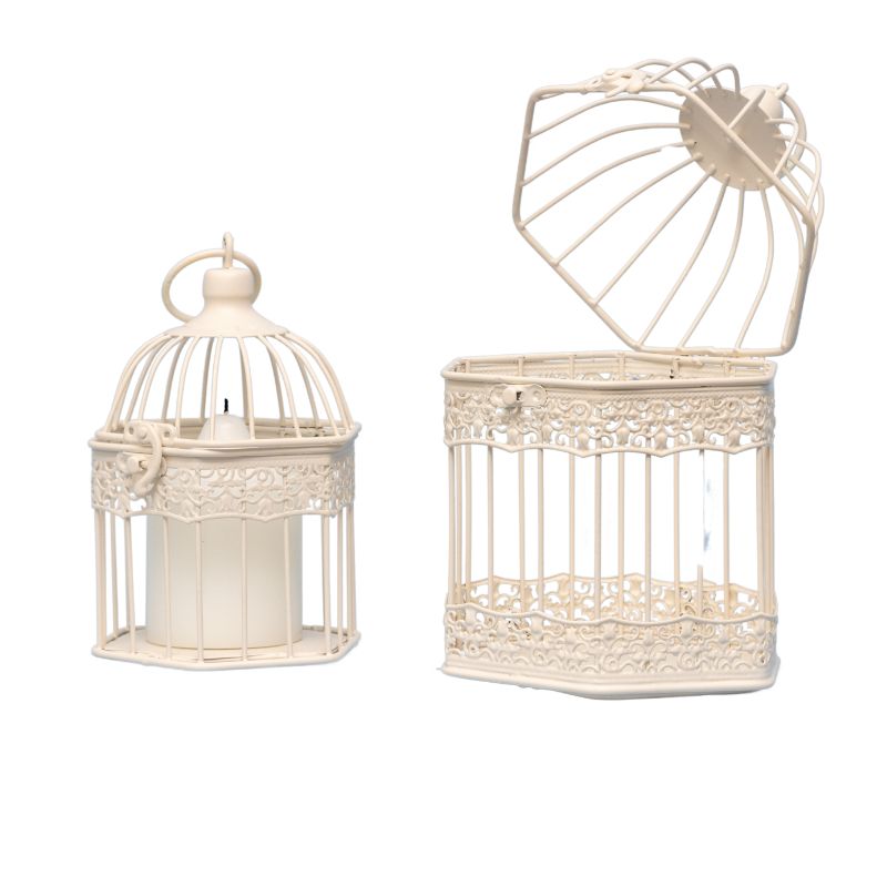 Set 2 Bordeaux Decorative Birdcages / Plant Holders 25cm, 20cm - Image 4