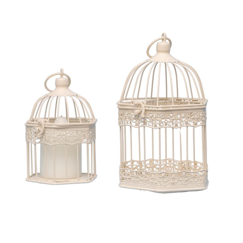 Set 2 Bordeaux Decorative Birdcages / Plant Holders 25cm, 20cm - Image 2