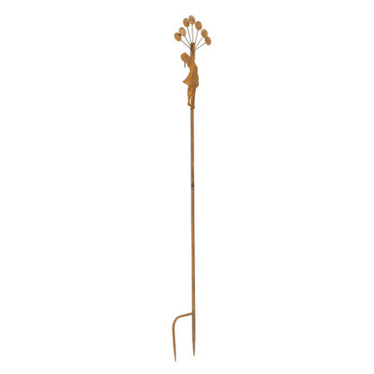 Rust Girl w Balloons Garden Stake 125cm - Image 3