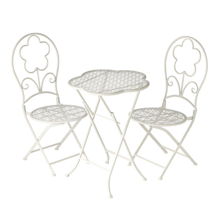 Kids White Bistro Table and 2 Chairs Set