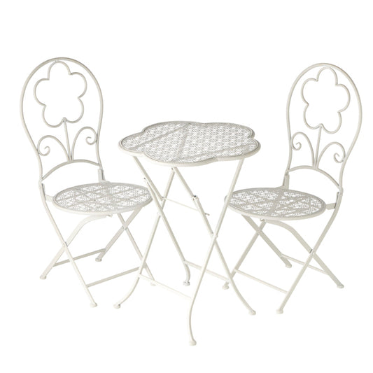 Kids White Bistro Table and 2 Chairs Set