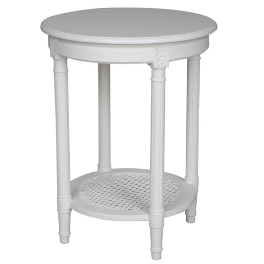Polo Occasional Round Table w Rattan Shelf 65cm