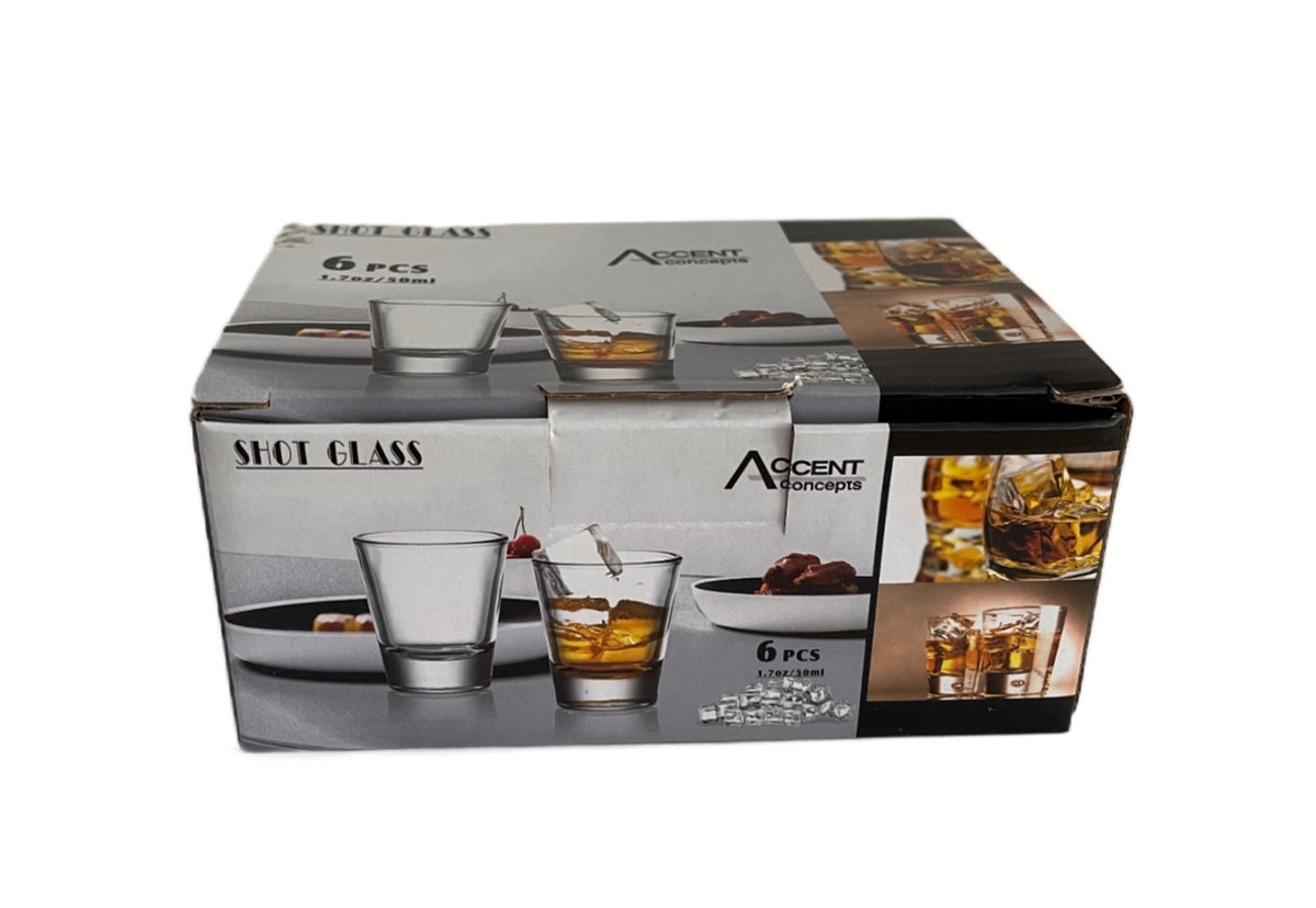Bulk 24 Fat Bottom Shot Glass pk6 50ml 1.7oz Colour Box
