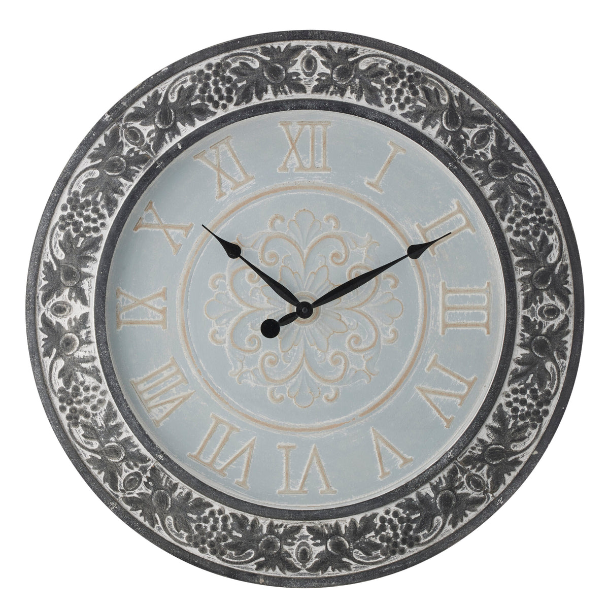 Florence Charcoal Glas Fronted Clock 72cm