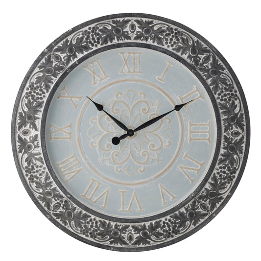 Florence Charcoal Glas Fronted Clock 72cm