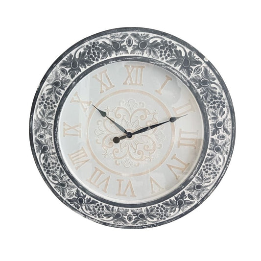 Florence Charcoal Glass Fronted Clock 72cm