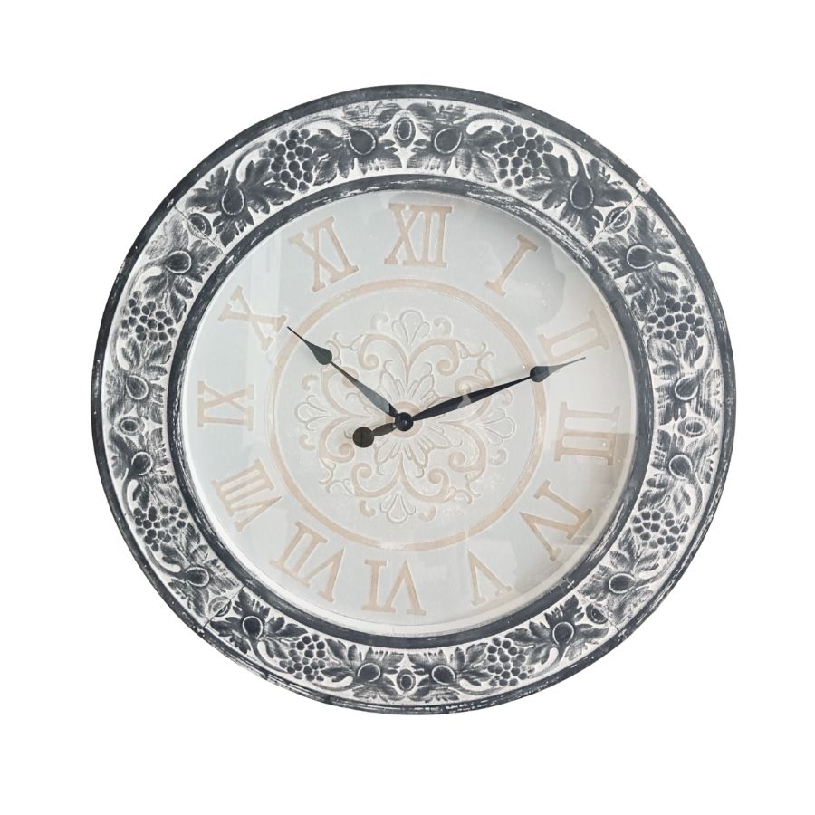 Florence Charcoal Glas Fronted Clock 72cm