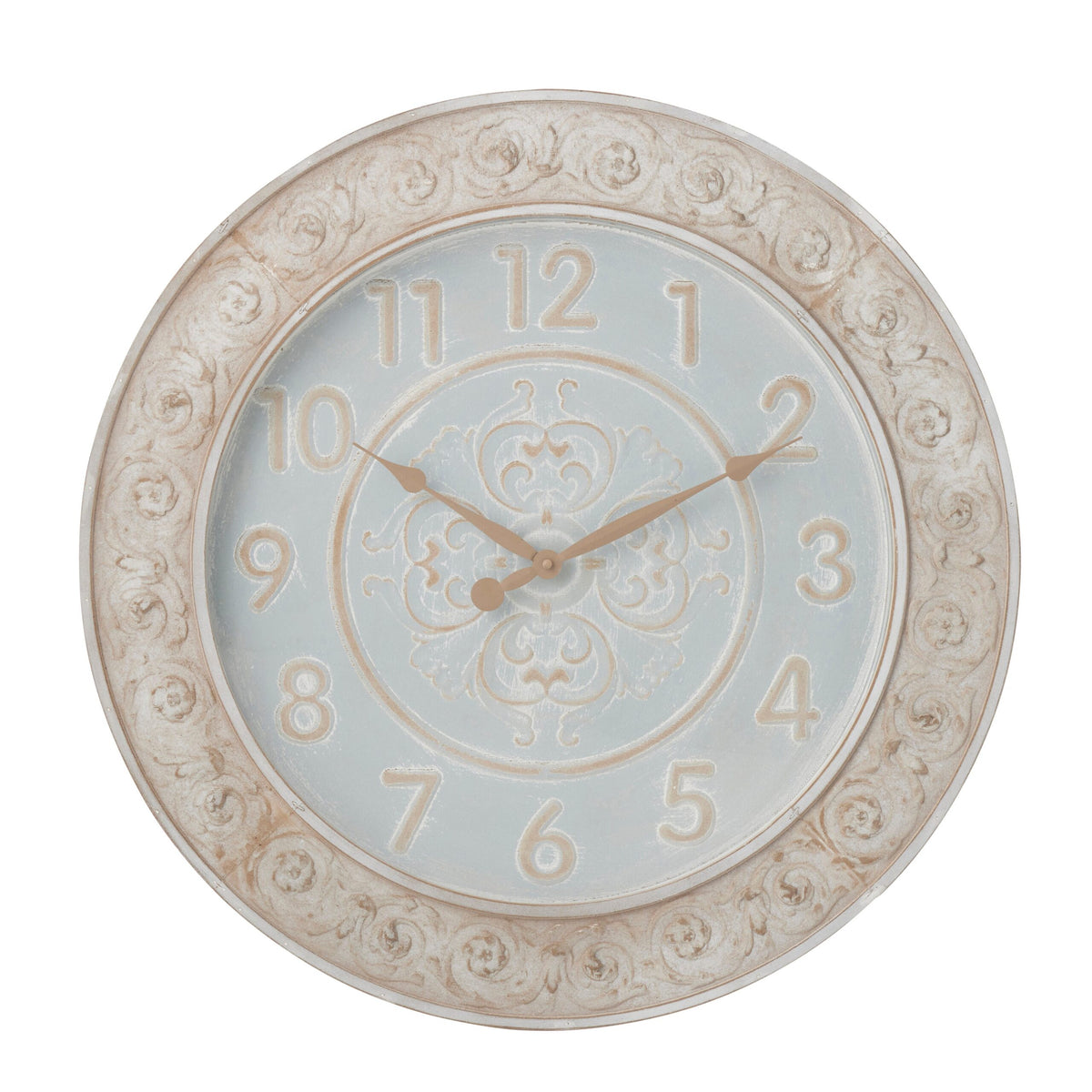 French Country Blue Grey Glass Fronted Clock 71cm