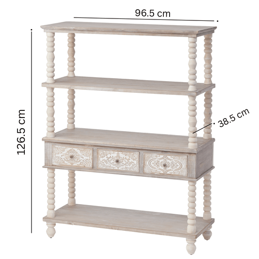 Anton Wooden Shelving Unit 126cm