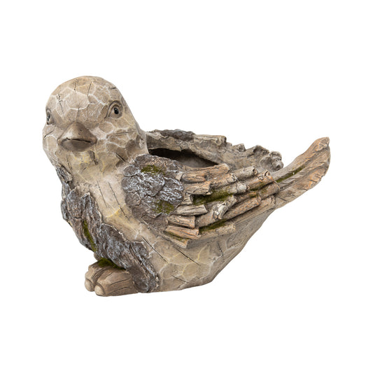 Rustic Bird Planter w Hole & Plug 36x27cm - Image 2