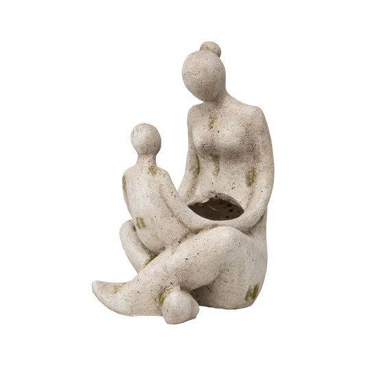 Arty Mother & Child Planter W Hole & Plug 25x44cm - Image 2