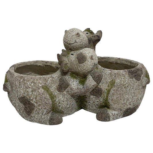 Cuddling Cows Planter w/ Hole & Plug 42x23cm