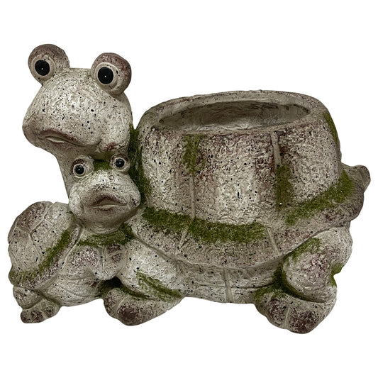 Tortoise with Baby Planter w/ Hole & Plug 38x26cm