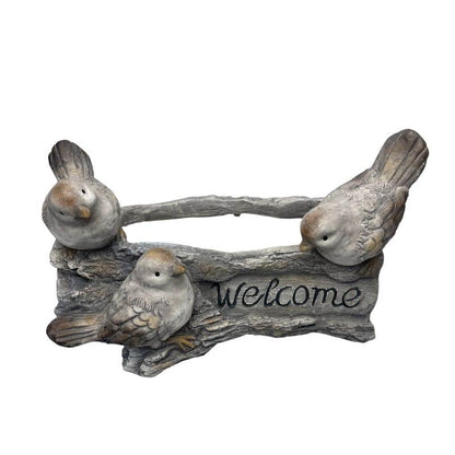Welcome W 3 Birds Planter W  Hole & Plug 38x23cm - Image 3