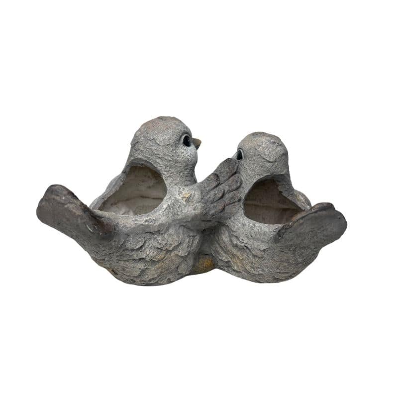 Welcome W 2 Birds Planter W  Hole & Plug 30x25cm - Image 2