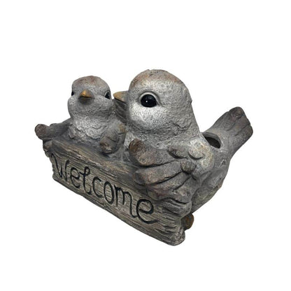 Welcome W 2 Birds Planter W  Hole & Plug 30x25cm - Image 3