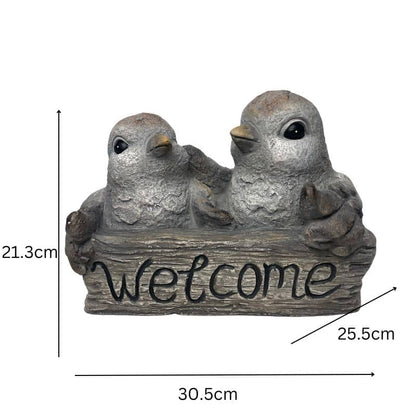Welcome W 2 Birds Planter W  Hole & Plug 30x25cm - Image 4