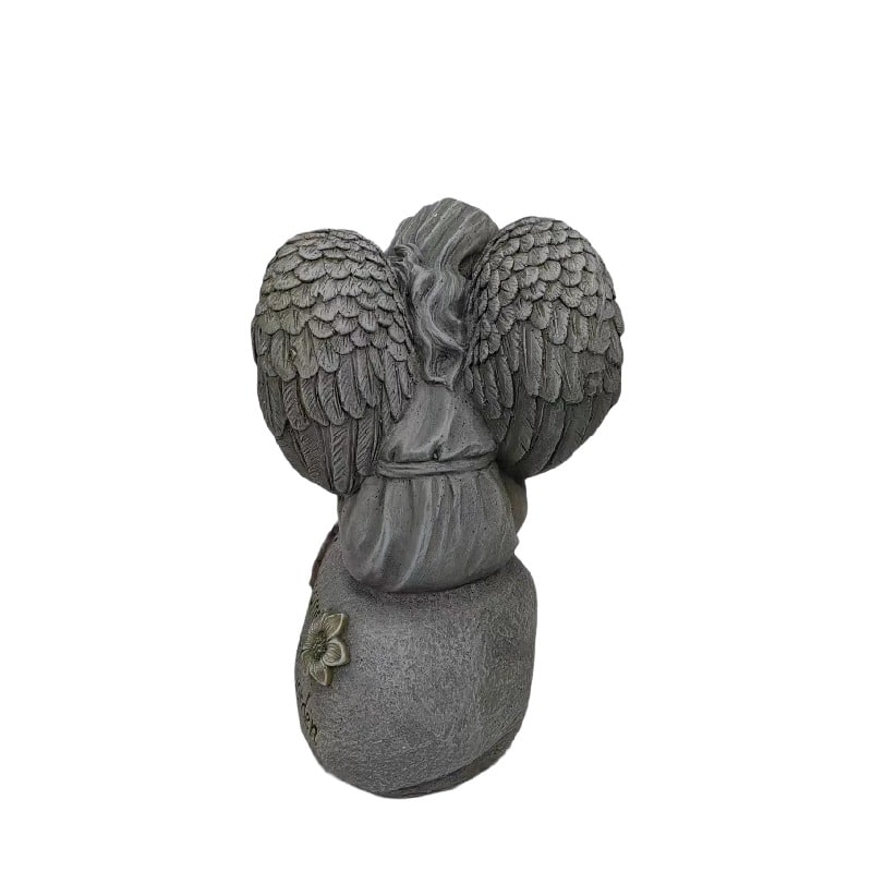 Welcome Garden Angel w Solar Light 44cm - Image 4
