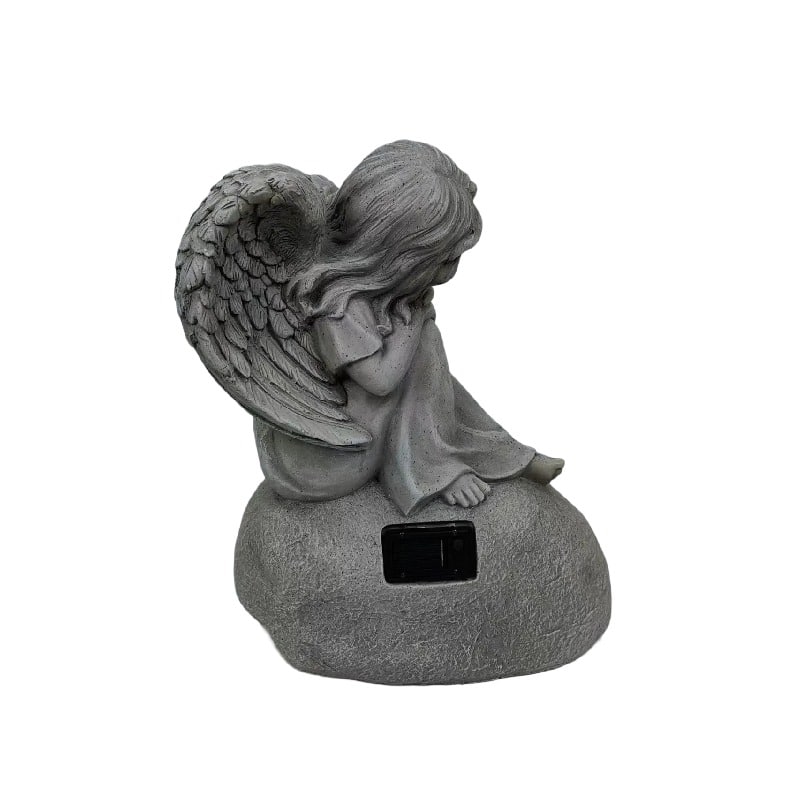 Welcome Garden Angel w Solar Light 44cm - Image 5