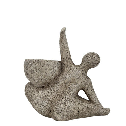 Arty Yoga Lady Planter w Hole + Plug 22cm - Image 4