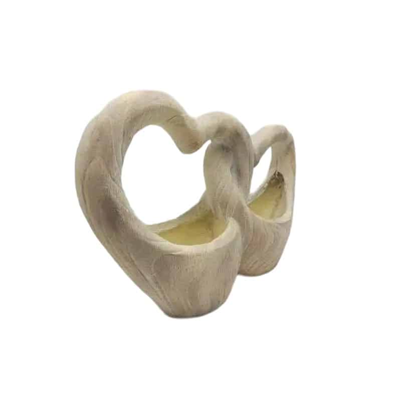 Double Heart Planter w Hole + Plug 49cm - Image 5