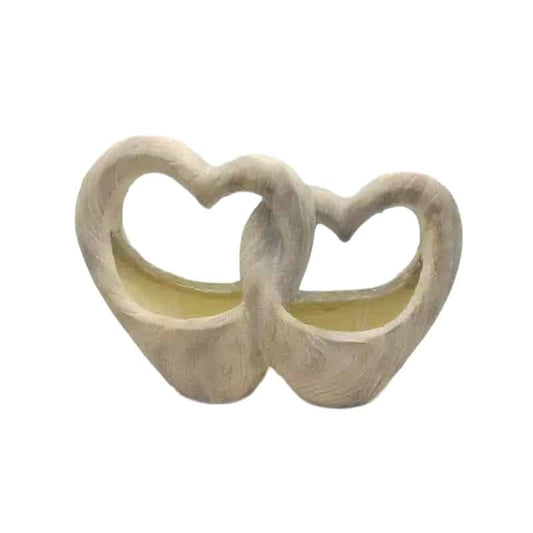 Double Heart Planter w Hole + Plug 49cm - Image 2