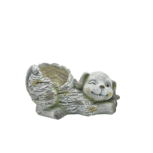 Winking Dog Planter w Hole + Plug 36cm - Image 2