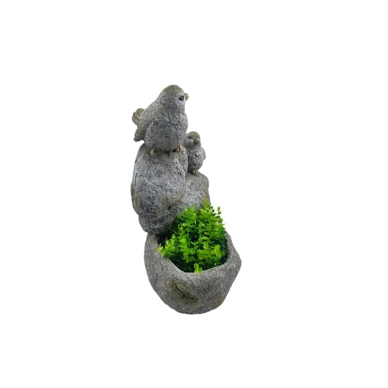 Perched Birds On Stones Planter w Hole + Plug 40cm - Image 4