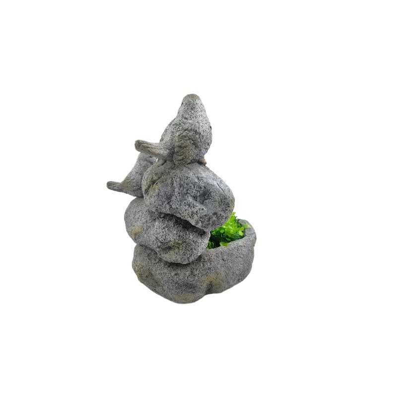Perched Birds On Stones Planter w Hole + Plug 40cm - Image 5