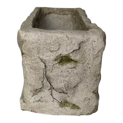 Aged Rectangular Planter w Angel 37cm - Image 5