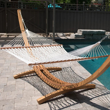 Vivere Polyester Rope Spreader Bar Hammock - White