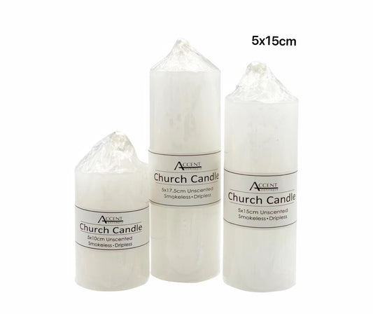 bulk 36 Church Candle 230G White 15cm