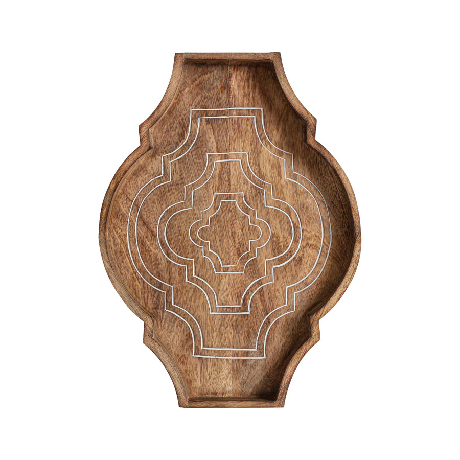 Mangowood Quatrefoil Table Wall hanging Tray 50cm
