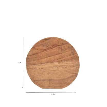 Handcrafted Natural 4pc Coaster Set w Tie 10cm - Image 5