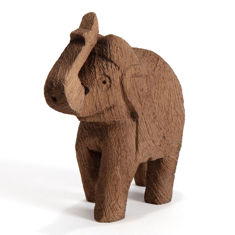 Cracked Finish Mango Wood Elephant 12cm