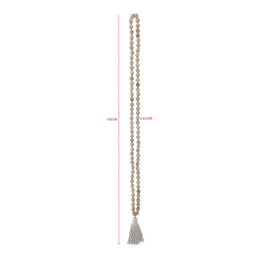 Large Mango Wood Bead Garland w Tassle 120cm