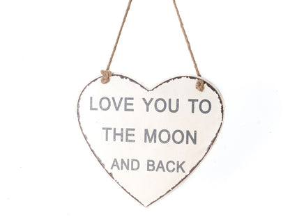 Heart Shape Love You to The Moon Wall Hanger 22cm