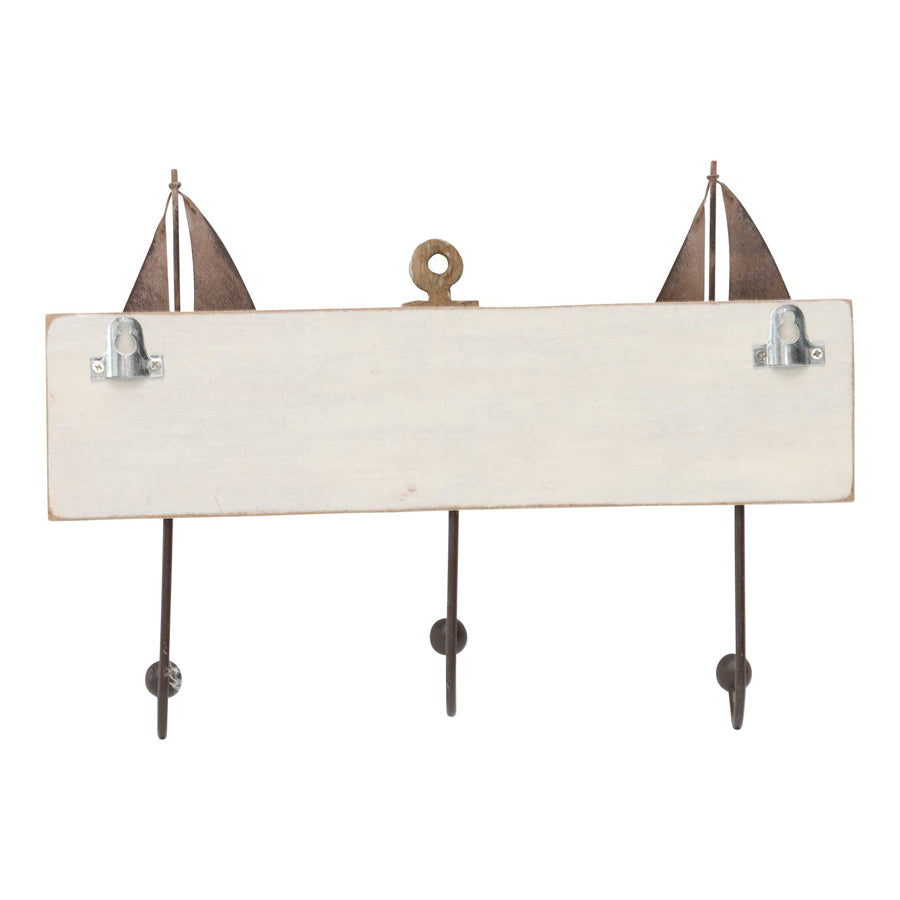 Boat & Anchor 3 Hook Wall Hanging 28x4cm - Image 4